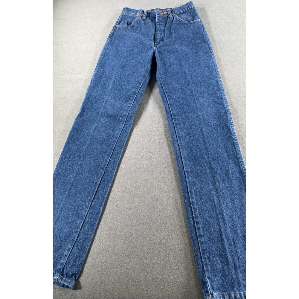 Vintage Wrangler USA Made Jeans Women Jrs. Size 1 x 32 High Rise Straight Leg - Picture 2 of 12